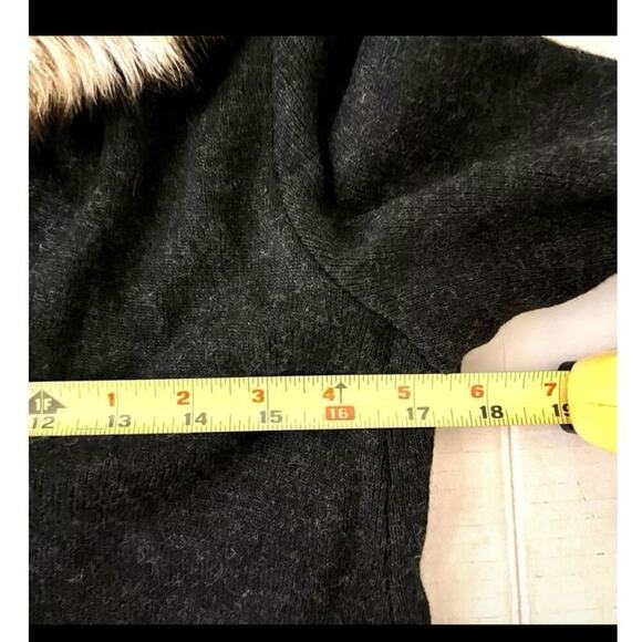 Anthropologie Moth Anouk Sweater Coat Sz Small faux fur lined long coat - Picture 4 of 8